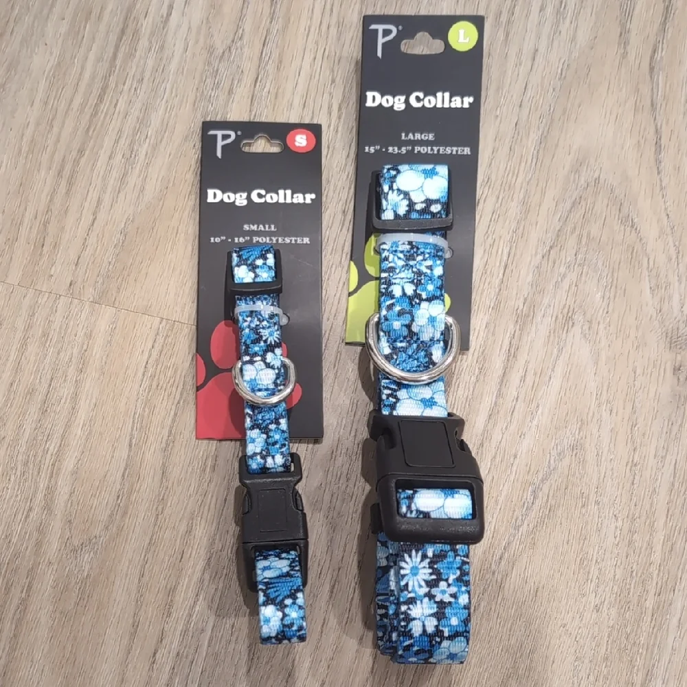 NWT Blue Floral Dog Collar- only 1- Size Small